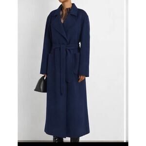 Wolk Morais Cashmere On Set Wrap Coat in Navy 2 M